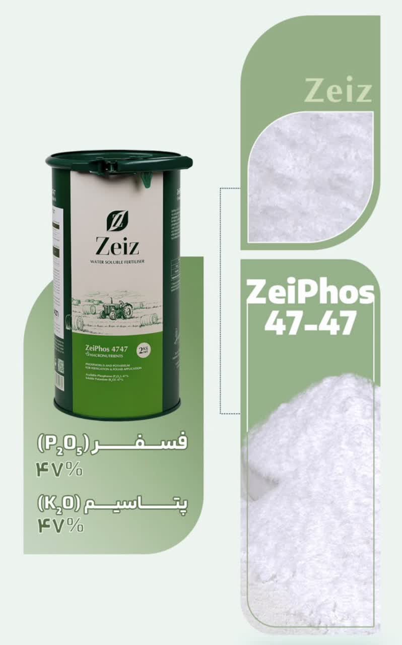 کود فسفر و پتاس بالا زایفوس 4747 بسته بندی 2 کیلویی